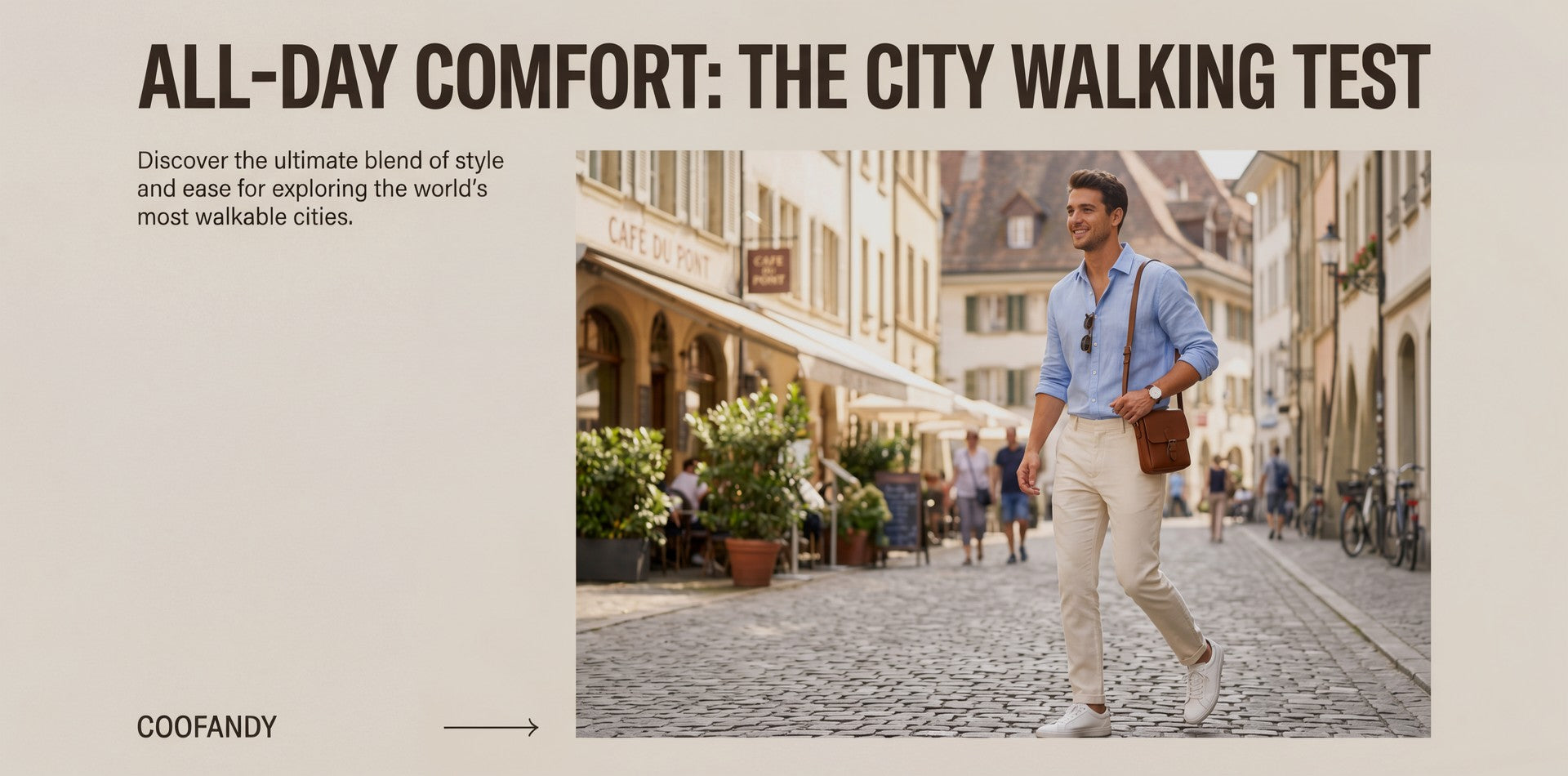 COOFANDY All-Day Comfort: Walking Test for City Exploration