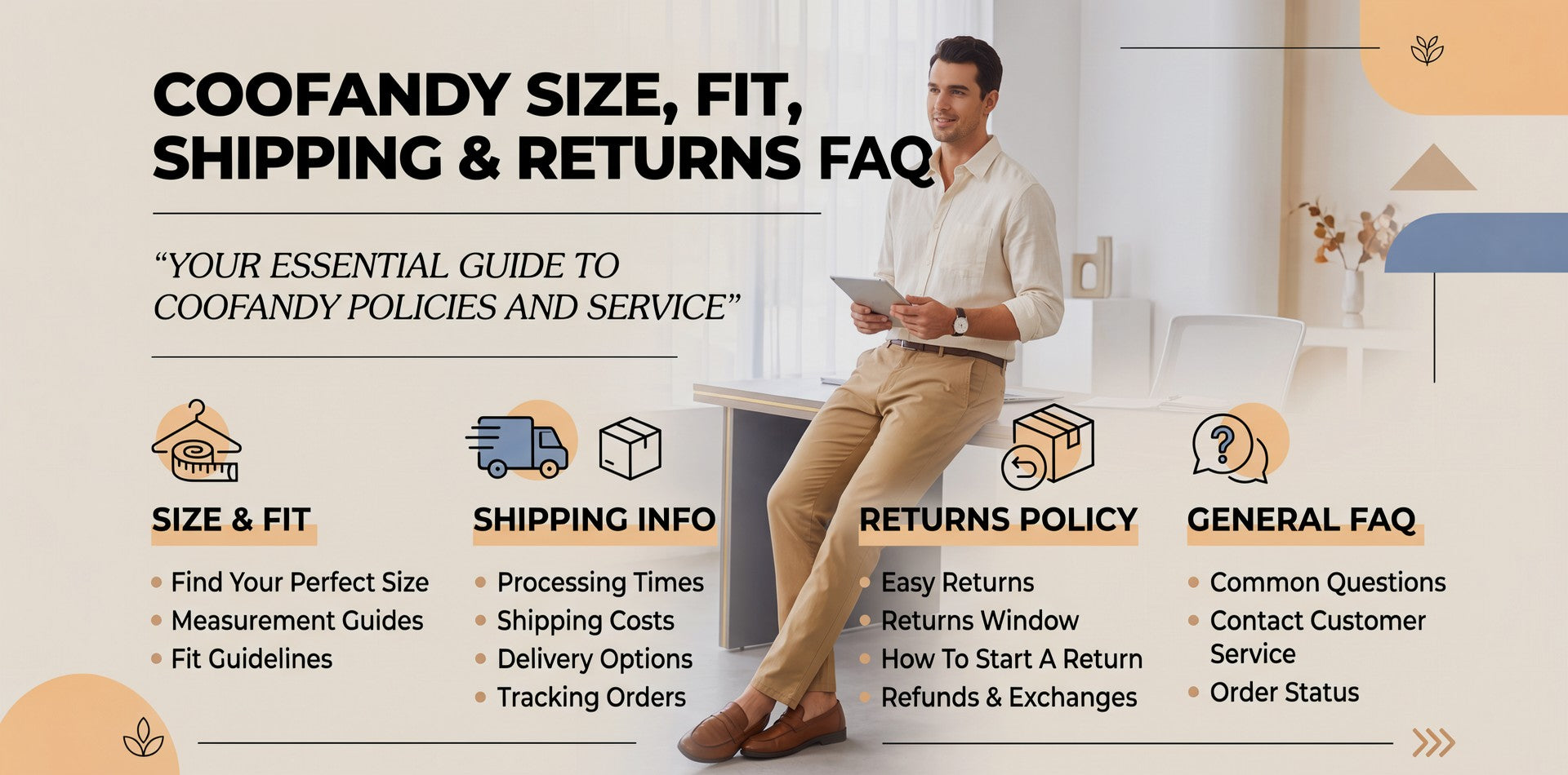 COOFANDY Size, Fit, Shipping, and Returns FAQ