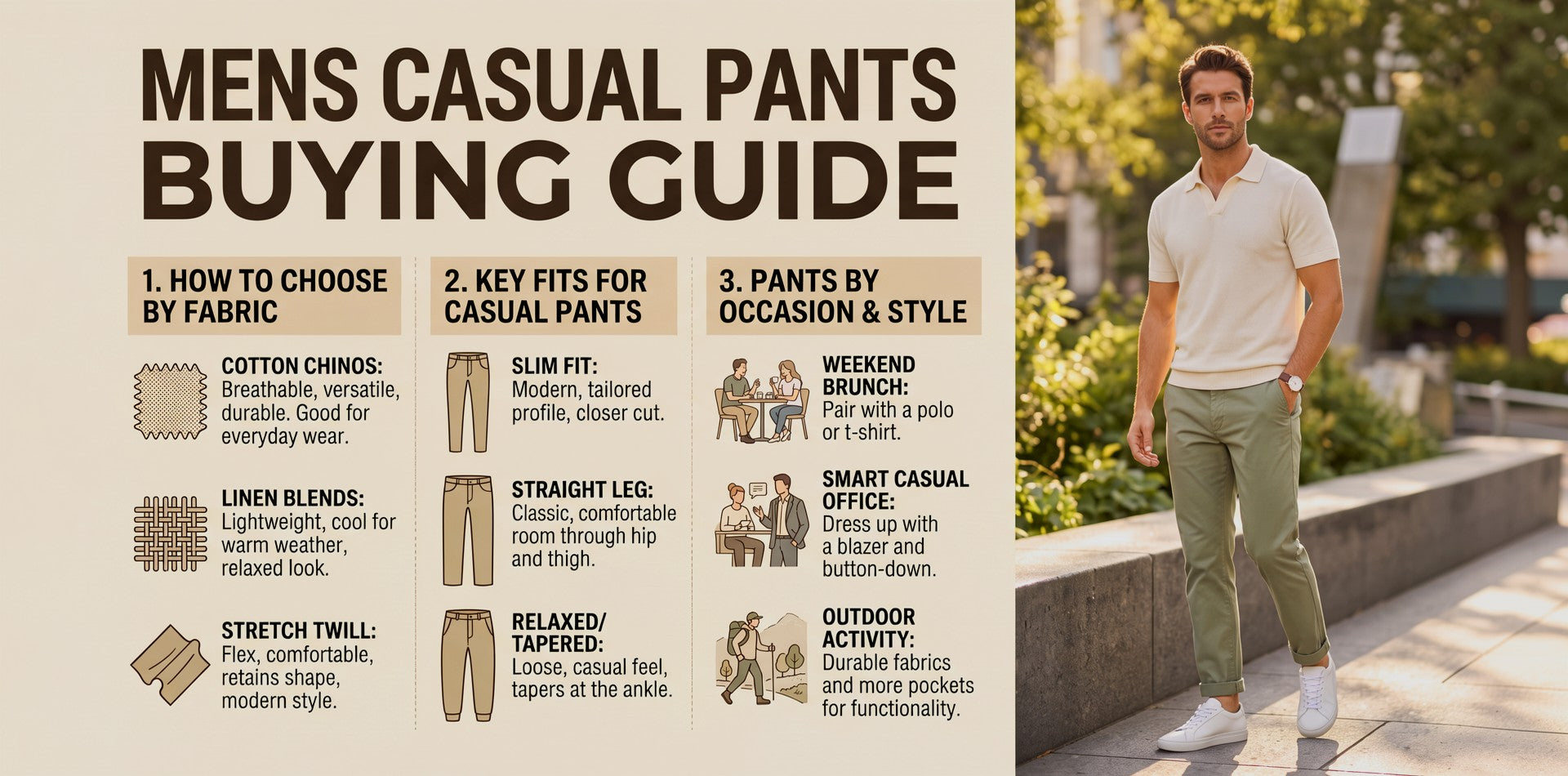 Men's Casual Pants: How to Choose by Fabric, Fit & Occasion
