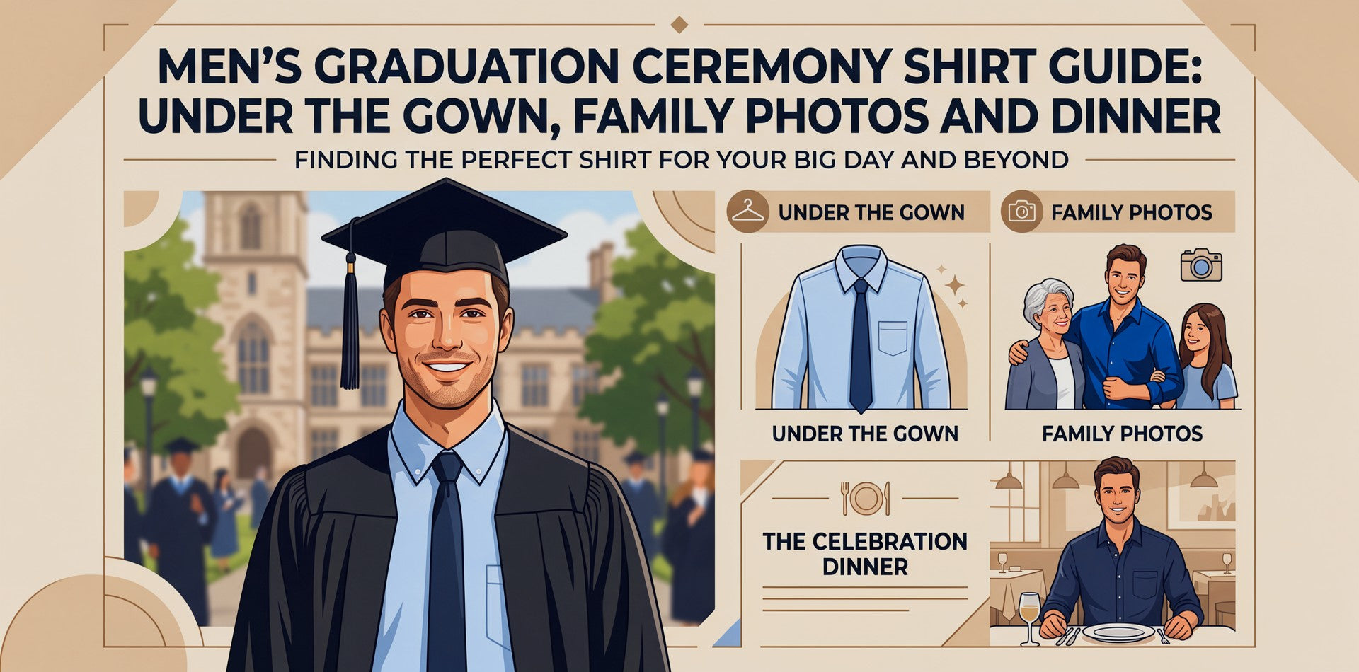 Men’s Graduation Ceremony Shirt Guide: Under the Gown, Family Photos and Dinners