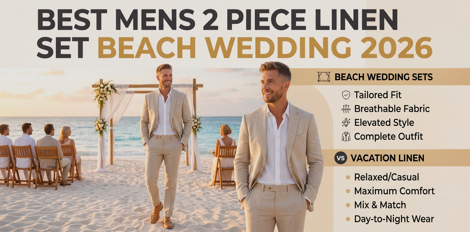 Men's Linen for the Beach: Wedding Sets vs. Vacation Pants (Complete Guide 2026)