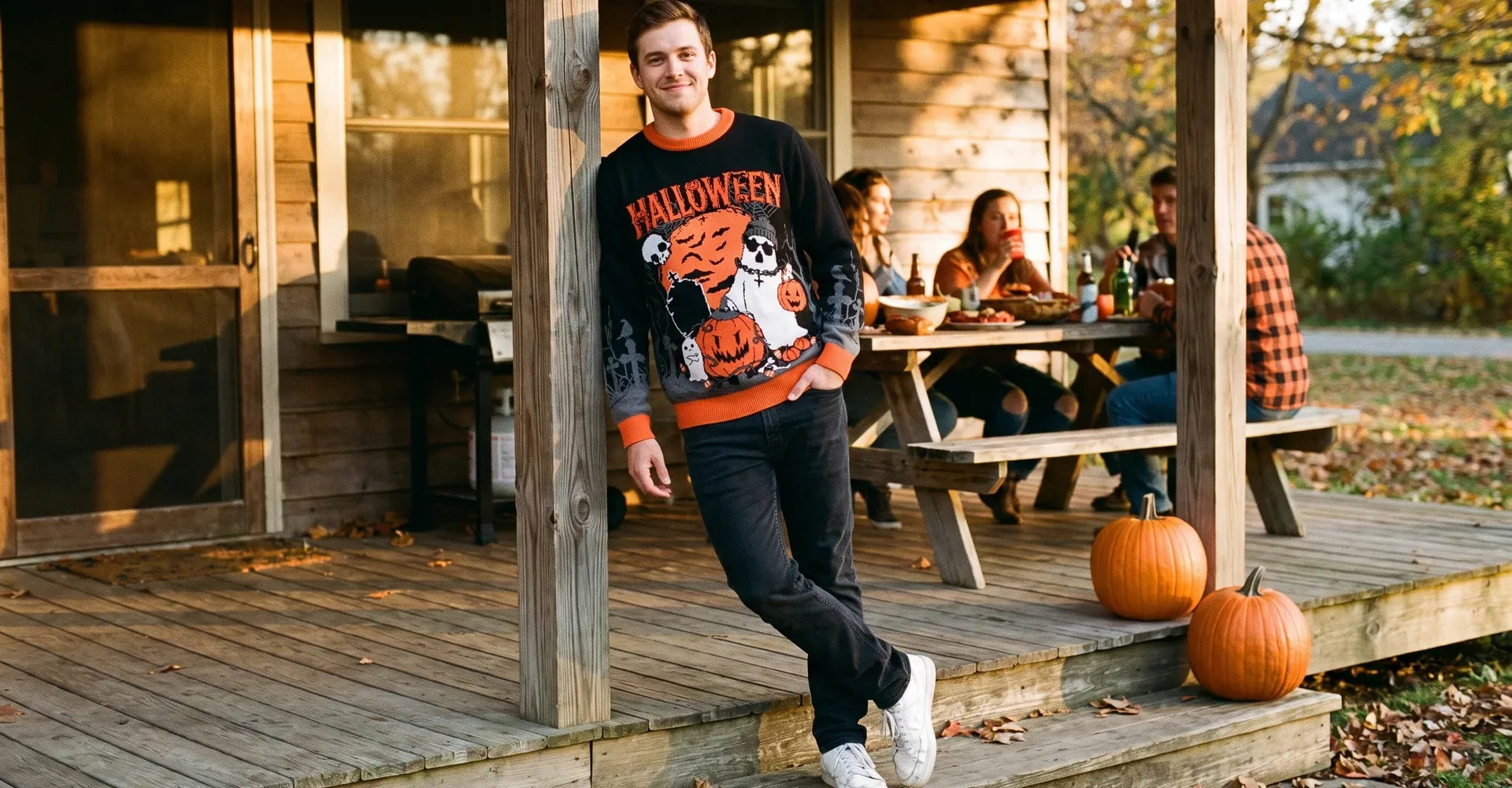 Pumpkin Sweater Outfits for Men