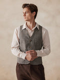 Plaid Splicing Tweed Vest Vest coofandy