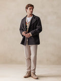 Lapel Double-Breasted Tweed Coat Jackets coofandy
