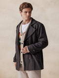 Lapel Double-Breasted Tweed Coat Jackets coofandy
