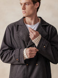 Lapel Double-Breasted Tweed Coat Jackets coofandy