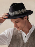 Fedora Hat with Band Hat coofandy