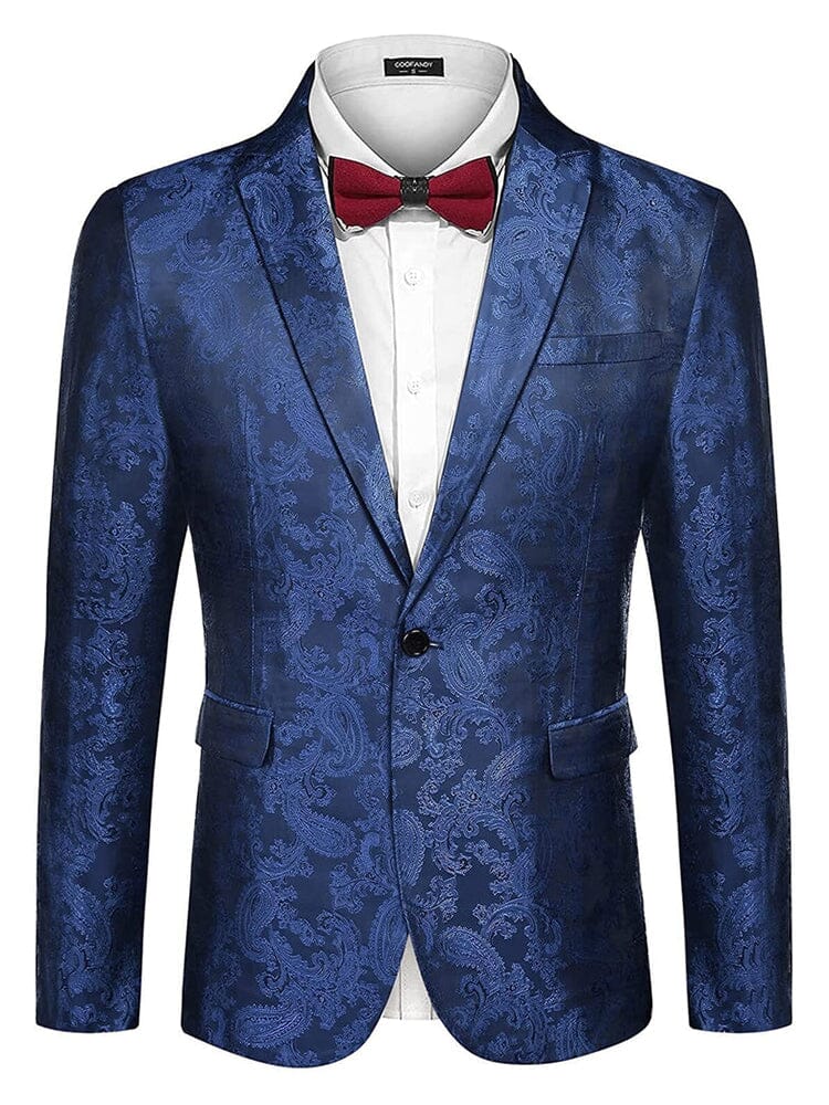 Men'S Red Paisley Colorful Prom Entertainer Blazer