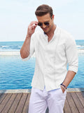 Embroidered Guayabera Linen Shirt (US Only) Shirts COOFANDY Store