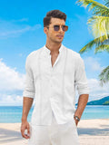 Embroidered Guayabera Linen Shirt (US Only) Shirts COOFANDY Store