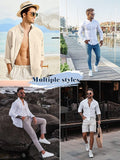 Cotton Linen Beach Button Down Shirt with Pocket (US Only) Shirts COOFANDY Store