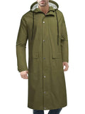 Hooded Waterproof Lightweight Long Raincoat (US Only) Coat COOFANDY Store Army Green S