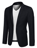 Casual One Button Blazer (US Only) Blazer coofandy Dark Blue XS