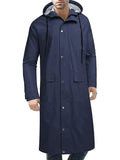 Hooded Waterproof Lightweight Long Raincoat (US Only) Coat COOFANDY Store Navy Blue S