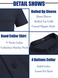 Casual Breathable Solid Henley Shirt (US Only)