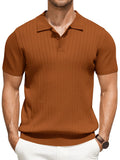 Casual Ribbed Knitted Polo Shirt (US Only)