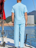 Casual Solid Holiday Linen Set (US Only) Sets coofandy