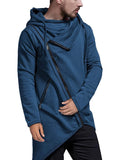Lightweight Irregular Hem Pullover Hoodie (US Only) Hoodies COOFANDY Store Deep Blue S