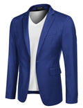 Casual One Button Blazer (US Only) Blazer coofandy Grey Blue XS