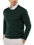 Crew Neck Slim Fit Pullover Knitted Sweater (US Only) Sweaters COOFANDY Store Dark Green XS