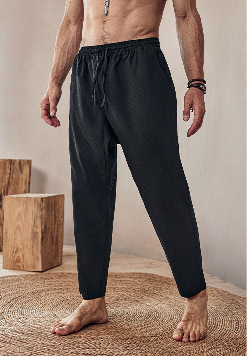 Pantaloni in misto lino traspirante