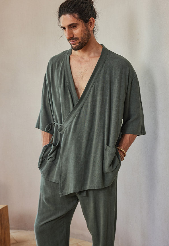 Set camicia casual in misto lino