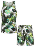 Hawaiian Floral Tank Top Holiday Set (US Only) Sets coofandy