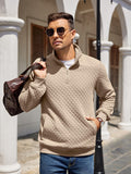 Trendy Quarter Zip Pullover Quilted Sweatshirt (US Only)
