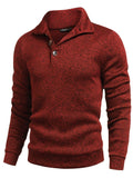 Casual Thermal Texured Knitted Sweatshirt (US Only) Sweaters coofandy Wine Red S