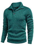 Casual Thermal Texured Knitted Sweatshirt (US Only) Sweaters coofandy Peacock Blue S