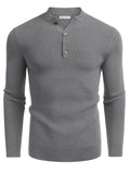 Classic Henley Collar Knit Sweater (US Only) Sweater coofandy