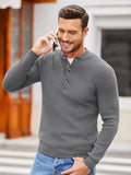Classic Henley Collar Knit Sweater (US Only) Sweater coofandy