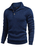 Casual Thermal Texured Knitted Sweatshirt (US Only) Sweaters coofandy Navy Blue S