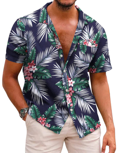 Hawaiian Floral Shirts (US Only) Shirts coofandy F- Palm Leaf S 