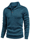 Casual Thermal Texured Knitted Sweatshirt (US Only) Sweaters coofandy Deep Blue S