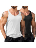 Gym Muscle 2 Packs Ribbed Knit Tank Top (US Only)