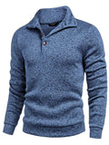 Casual Thermal Texured Knitted Sweatshirt (US Only) Sweaters coofandy Grey Blue S