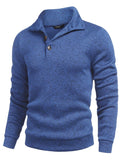 Casual Thermal Texured Knitted Sweatshirt (US Only) Sweaters coofandy Blue S