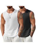 Casual Waffle Knit Muscle 2 PCS Tank Tops (US Only)