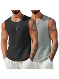Casual Waffle Knit Muscle 2 PCS Tank Tops (US Only)