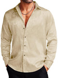 Rose Printed Dress Shirts (US Only) Shirts & Polos coofandy Cream Rose S