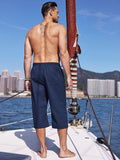 Casual Linen 3/4 Beach Yoga Shorts (US Only) Shorts coofandy