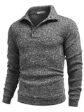 Casual Thermal Texured Knitted Sweatshirt (US Only) Sweaters coofandy Grey S
