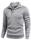 Casual Thermal Texured Knitted Sweatshirt (US Only) Sweaters coofandy Light Grey S