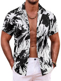 Summer Beach Floral Print Shirt (US Only) Shirts coofandy Black S