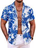 Summer Beach Floral Print Shirt (US Only) Shirts coofandy Blue S