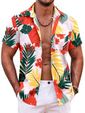 Summer Beach Floral Print Shirt (US Only) Shirts coofandy White Floral&Leaves S