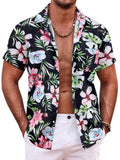 Summer Beach Floral Print Shirt (US Only) Shirts coofandy Black Floral S