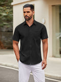 Casual Simple Button Down Shirt (US Only) Shirts coofandy Black S