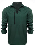 Casual Lace Up Henley Shirt (US Only) Shirts coofandy